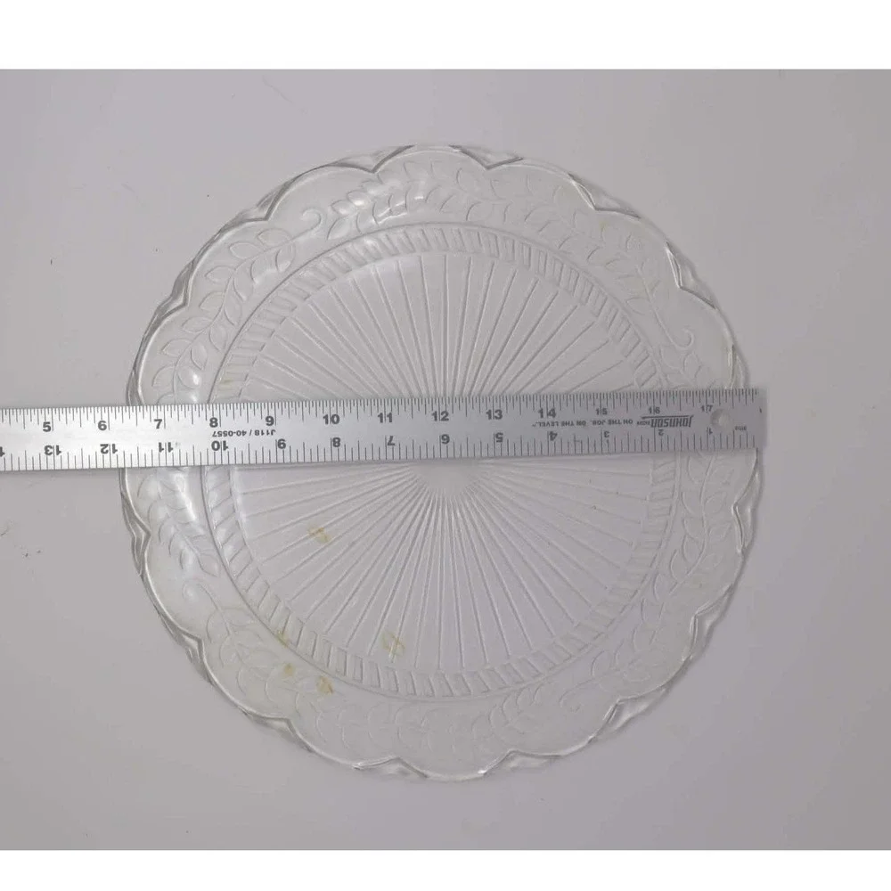 Clear Glass Plate Yankee Candle 11.75in Scalloped Leaf Edge Harvest Fall Decor